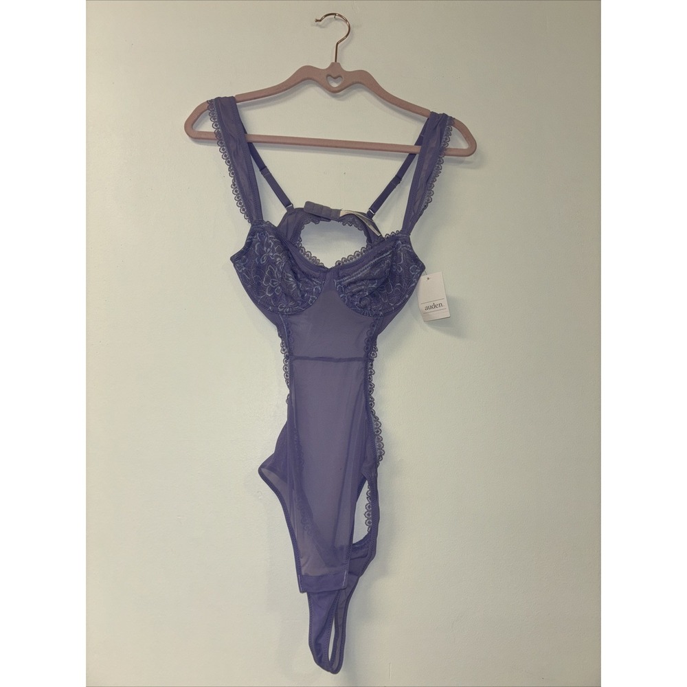 peek a boo‎ lingerie Women's Sz Xs Purple Body Suit Stretch Bodycon NEW NWT